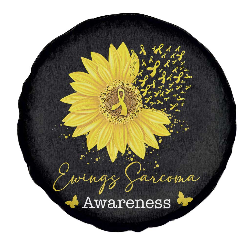 Ewings Sarcoma Awareness Spare Tire Cover Yellow Flower Petal Ribbons Sunflower