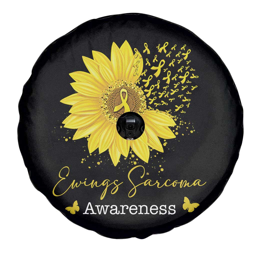Ewings Sarcoma Awareness Spare Tire Cover Yellow Flower Petal Ribbons Sunflower