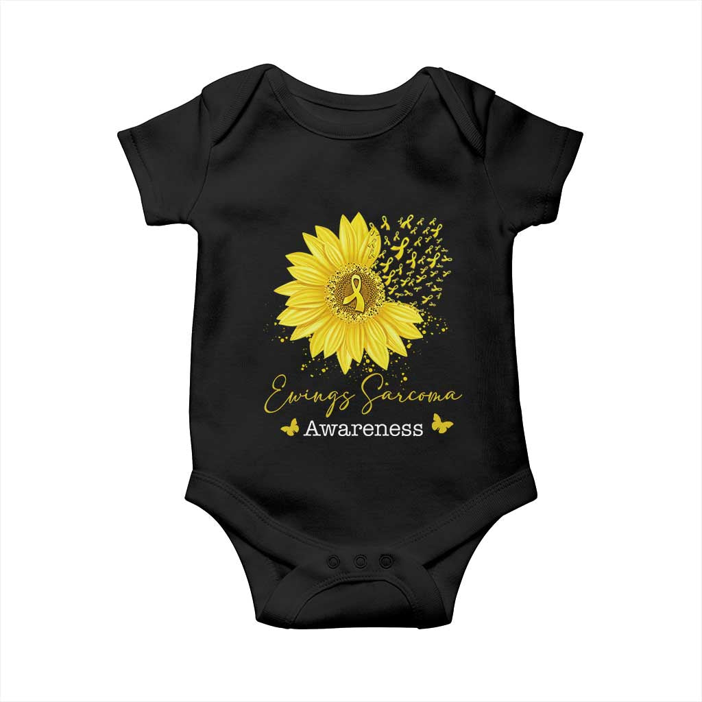 Ewings Sarcoma Awareness Baby Onesie Yellow Flower Petal Ribbons Sunflower