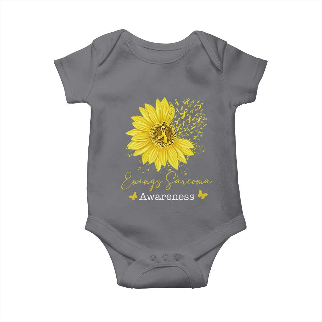 Ewings Sarcoma Awareness Baby Onesie Yellow Flower Petal Ribbons Sunflower