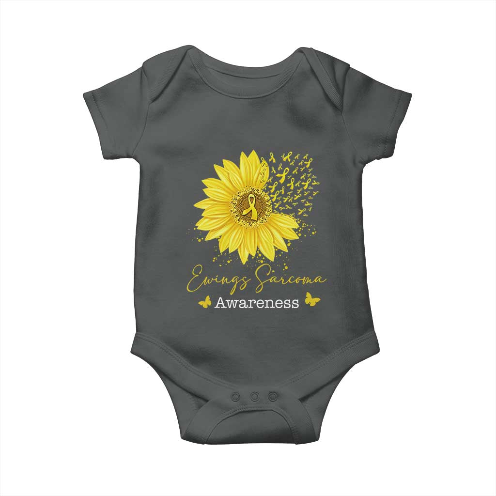 Ewings Sarcoma Awareness Baby Onesie Yellow Flower Petal Ribbons Sunflower