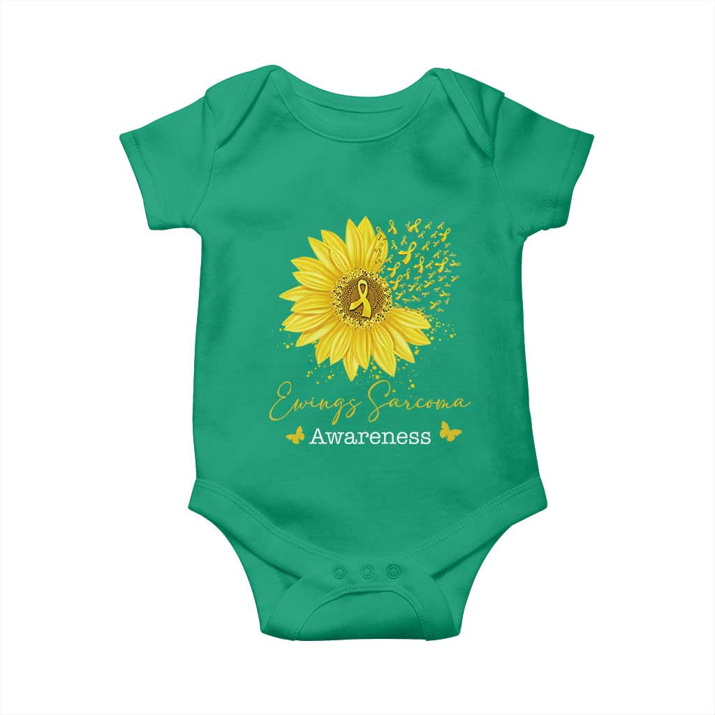 Ewings Sarcoma Awareness Baby Onesie Yellow Flower Petal Ribbons Sunflower