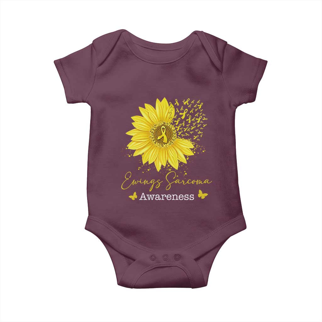 Ewings Sarcoma Awareness Baby Onesie Yellow Flower Petal Ribbons Sunflower
