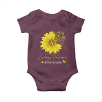 Ewings Sarcoma Awareness Baby Onesie Yellow Flower Petal Ribbons Sunflower