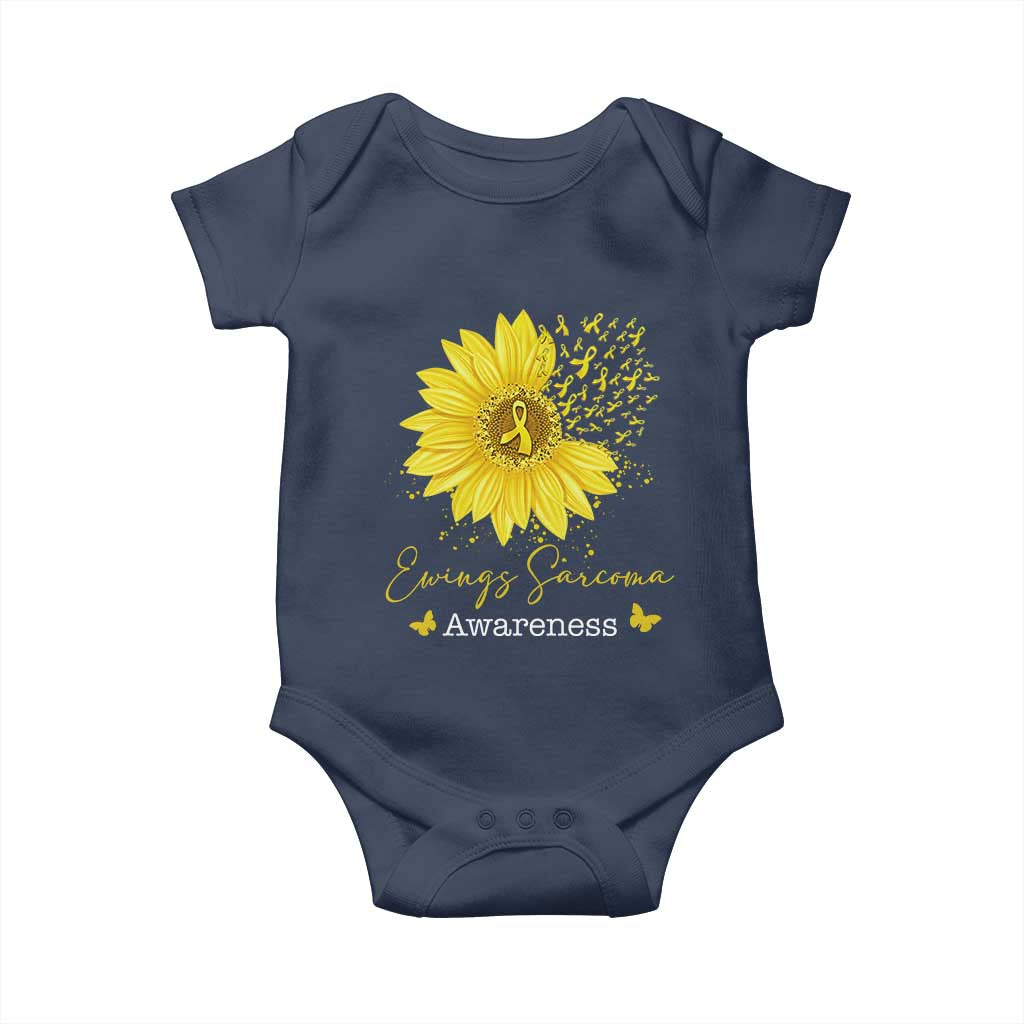 Ewings Sarcoma Awareness Baby Onesie Yellow Flower Petal Ribbons Sunflower