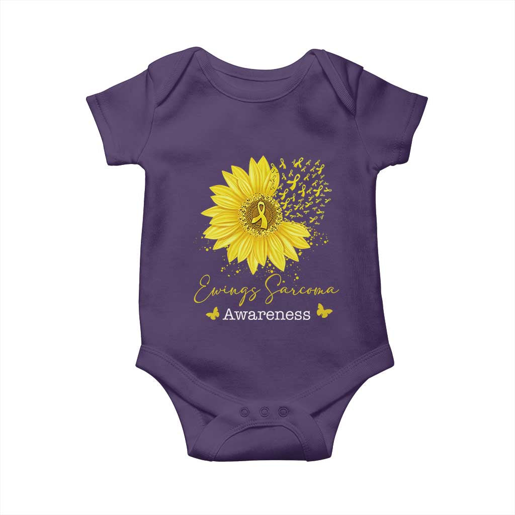 Ewings Sarcoma Awareness Baby Onesie Yellow Flower Petal Ribbons Sunflower