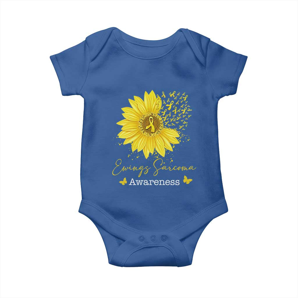 Ewings Sarcoma Awareness Baby Onesie Yellow Flower Petal Ribbons Sunflower