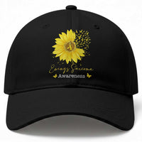 Ewings Sarcoma Awareness Baseball Cap Yellow Flower Petal Ribbons Sunflower