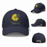 Ewings Sarcoma Awareness Baseball Cap Yellow Flower Petal Ribbons Sunflower