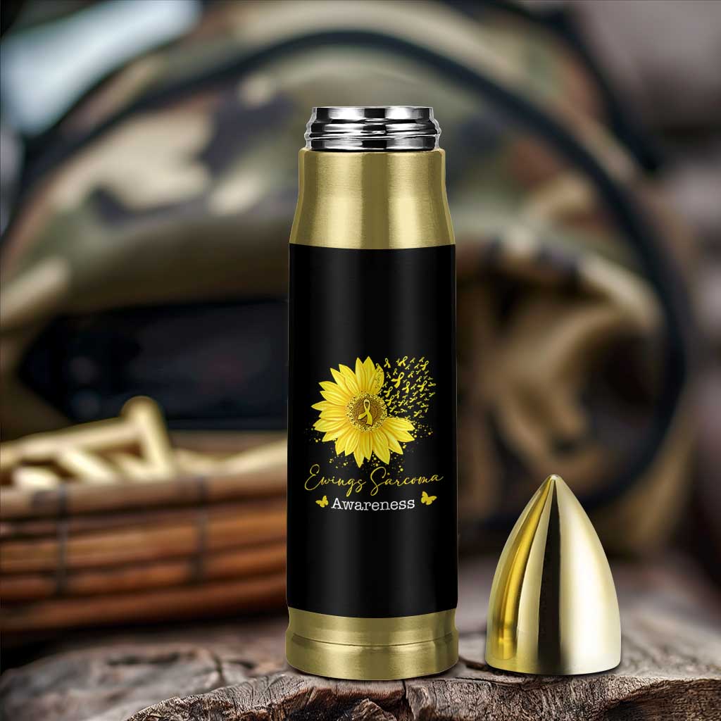 Ewings Sarcoma Awareness Bullet Tumbler Yellow Flower Petal Ribbons Sunflower