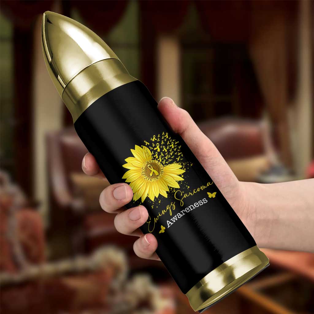 Ewings Sarcoma Awareness Bullet Tumbler Yellow Flower Petal Ribbons Sunflower
