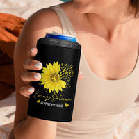 Ewings Sarcoma Awareness 4 in 1 Can Cooler Tumbler Yellow Flower Petal Ribbons Sunflower