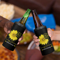 Ewings Sarcoma Awareness 4 in 1 Can Cooler Tumbler Yellow Flower Petal Ribbons Sunflower