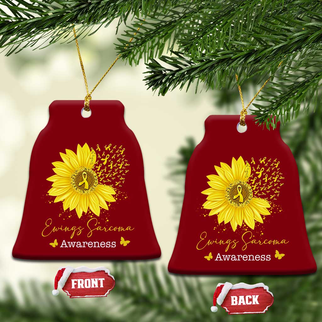 Ewings Sarcoma Awareness Ceramic Ornament Yellow Flower Petal Ribbons Sunflower