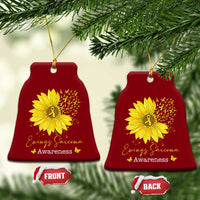 Ewings Sarcoma Awareness Ceramic Ornament Yellow Flower Petal Ribbons Sunflower
