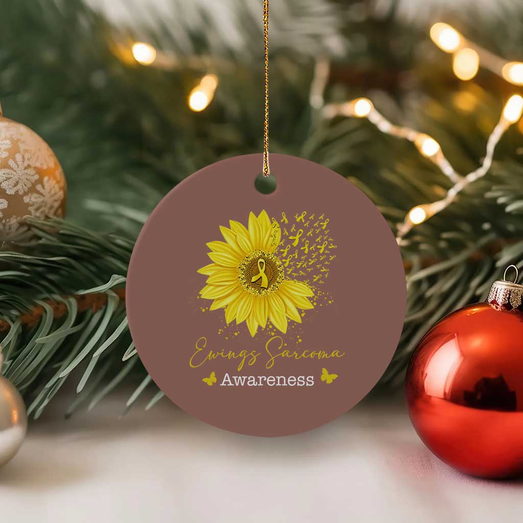 Ewings Sarcoma Awareness Ceramic Ornament Yellow Flower Petal Ribbons Sunflower