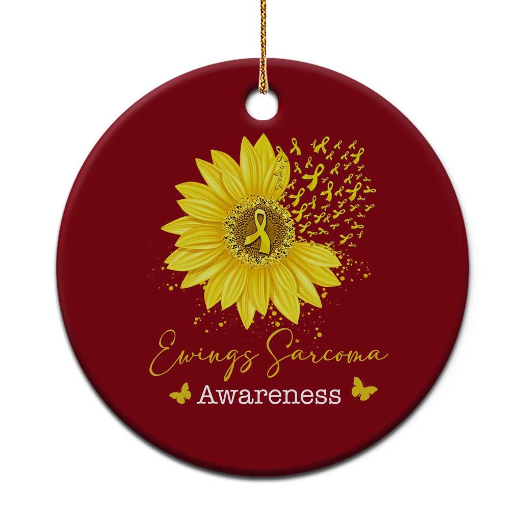 Ewings Sarcoma Awareness Ceramic Ornament Yellow Flower Petal Ribbons Sunflower