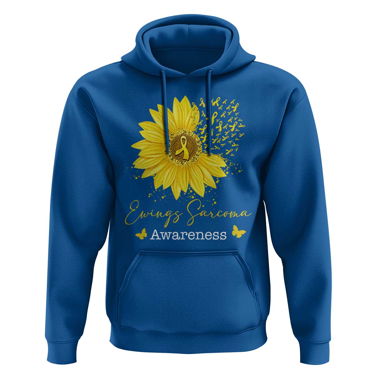 Ewings Sarcoma Awareness Hoodie Yellow Flower Petal Ribbons Sunflower
