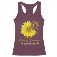 Ewings Sarcoma Awareness Racerback Tank Top Yellow Flower Petal Ribbons Sunflower