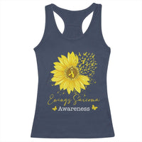 Ewings Sarcoma Awareness Racerback Tank Top Yellow Flower Petal Ribbons Sunflower