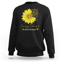 Ewings Sarcoma Awareness Sweatshirt Yellow Flower Petal Ribbons Sunflower