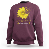 Ewings Sarcoma Awareness Sweatshirt Yellow Flower Petal Ribbons Sunflower
