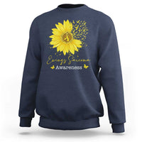 Ewings Sarcoma Awareness Sweatshirt Yellow Flower Petal Ribbons Sunflower