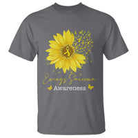 Ewings Sarcoma Awareness T Shirt Yellow Flower Petal Ribbons Sunflower