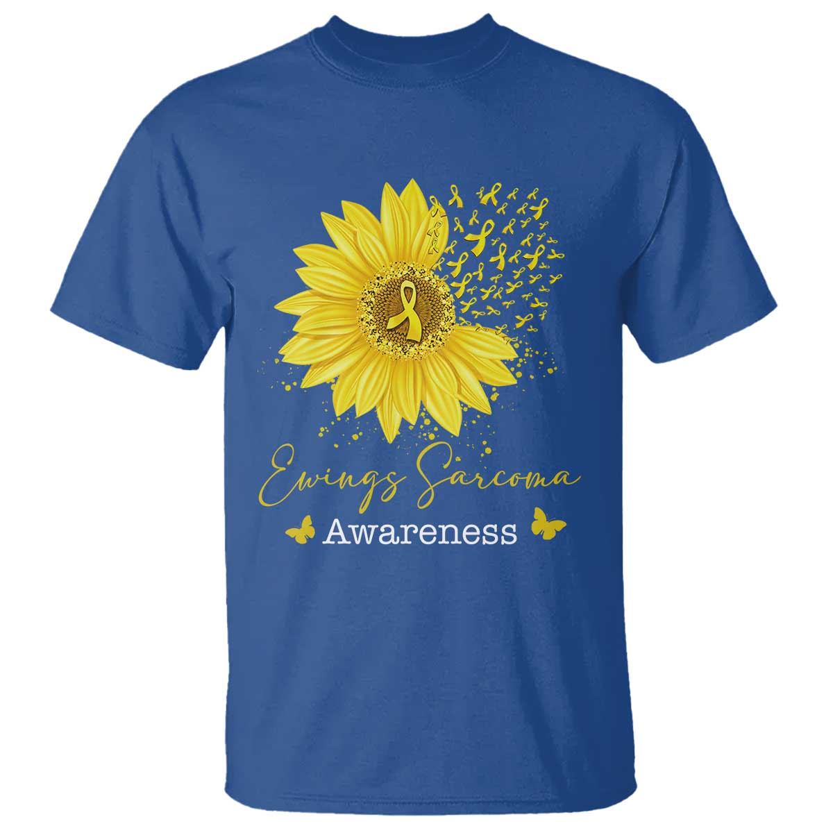 Ewings Sarcoma Awareness T Shirt Yellow Flower Petal Ribbons Sunflower