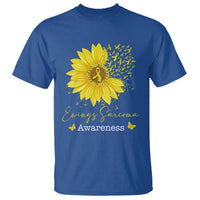 Ewings Sarcoma Awareness T Shirt Yellow Flower Petal Ribbons Sunflower