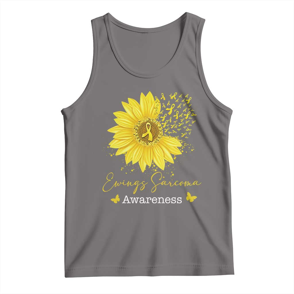 Ewings Sarcoma Awareness Tank Top Yellow Flower Petal Ribbons Sunflower