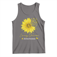 Ewings Sarcoma Awareness Tank Top Yellow Flower Petal Ribbons Sunflower
