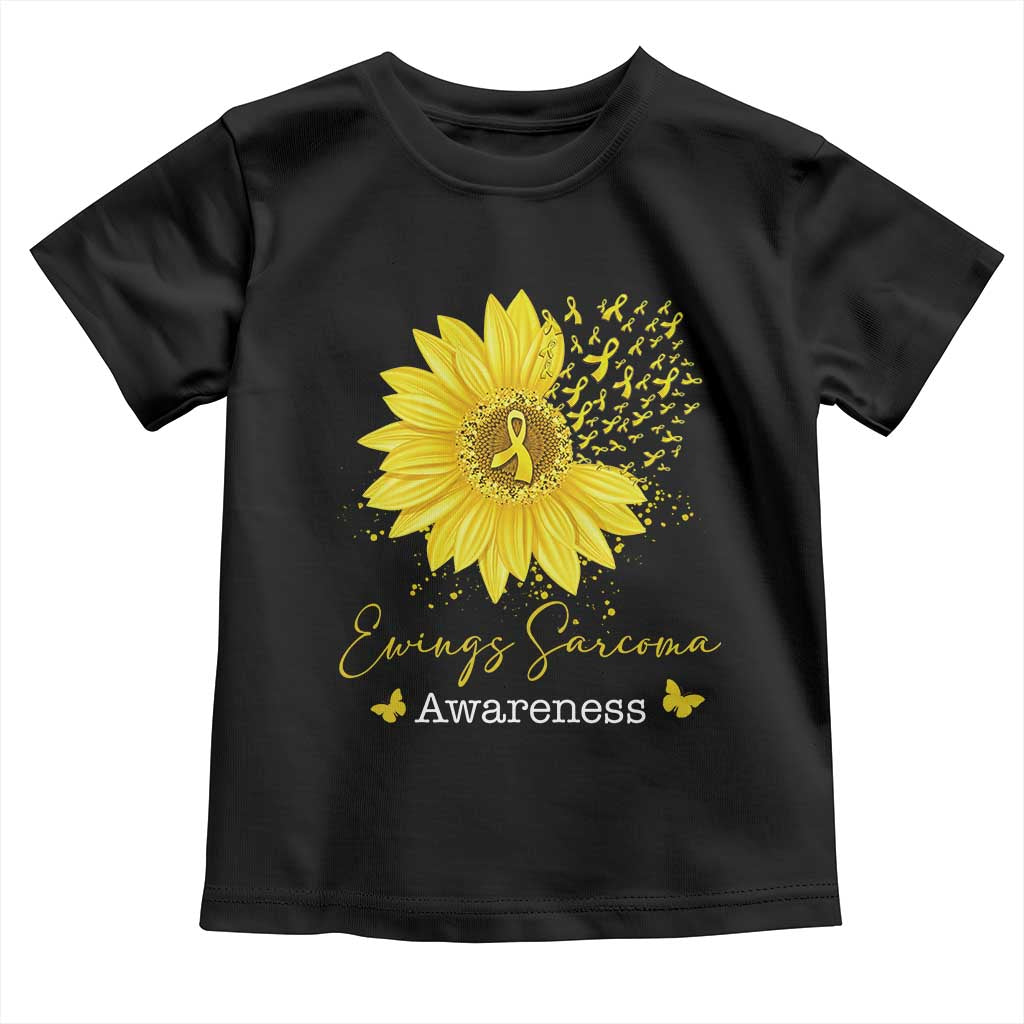 Ewings Sarcoma Awareness Toddler T Shirt Yellow Flower Petal Ribbons Sunflower
