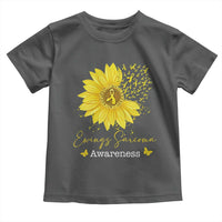 Ewings Sarcoma Awareness Toddler T Shirt Yellow Flower Petal Ribbons Sunflower