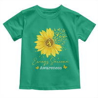 Ewings Sarcoma Awareness Toddler T Shirt Yellow Flower Petal Ribbons Sunflower