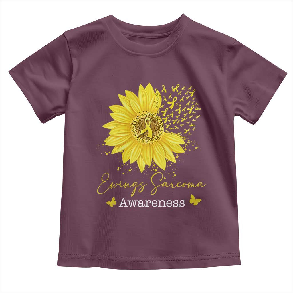 Ewings Sarcoma Awareness Toddler T Shirt Yellow Flower Petal Ribbons Sunflower