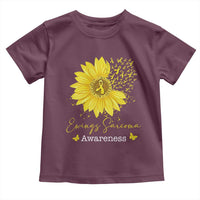Ewings Sarcoma Awareness Toddler T Shirt Yellow Flower Petal Ribbons Sunflower