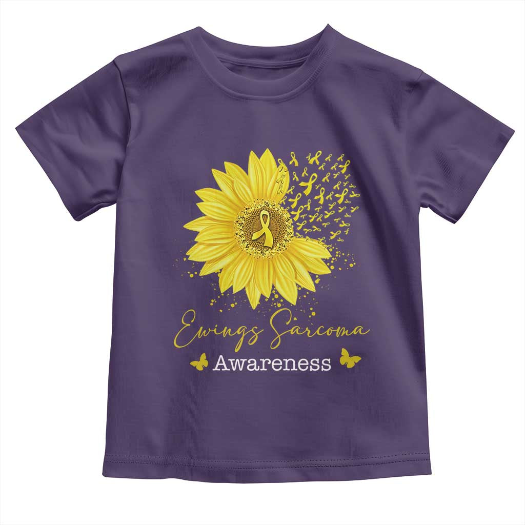 Ewings Sarcoma Awareness Toddler T Shirt Yellow Flower Petal Ribbons Sunflower