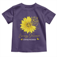 Ewings Sarcoma Awareness Toddler T Shirt Yellow Flower Petal Ribbons Sunflower