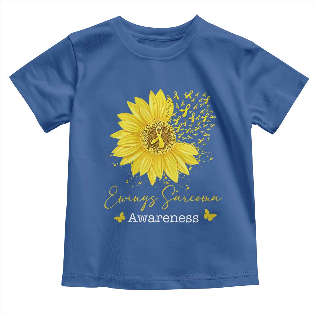 Ewings Sarcoma Awareness Toddler T Shirt Yellow Flower Petal Ribbons Sunflower