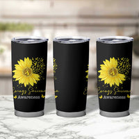 Ewings Sarcoma Awareness Tumbler Cup Yellow Flower Petal Ribbons Sunflower