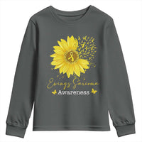 Ewings Sarcoma Awareness Youth Sweatshirt Yellow Flower Petal Ribbons Sunflower