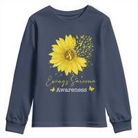 Ewings Sarcoma Awareness Youth Sweatshirt Yellow Flower Petal Ribbons Sunflower