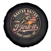 Master Baiter Fishing Lover Spare Tire Cover I Jerk It Every Chance I Get Funny Bass Fishing