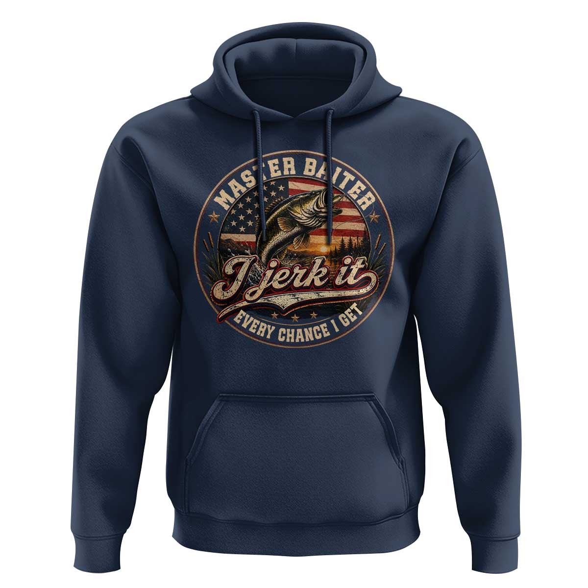 Master Baiter Fishing Lover Hoodie I Jerk It Every Chance I Get Funny Bass Fishing