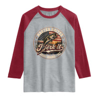 Master Baiter Fishing Lover Raglan Shirt I Jerk It Every Chance I Get Funny Bass Fishing