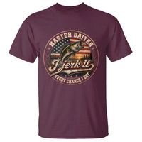 Master Baiter Fishing Lover T Shirt I Jerk It Every Chance I Get Funny Bass Fishing