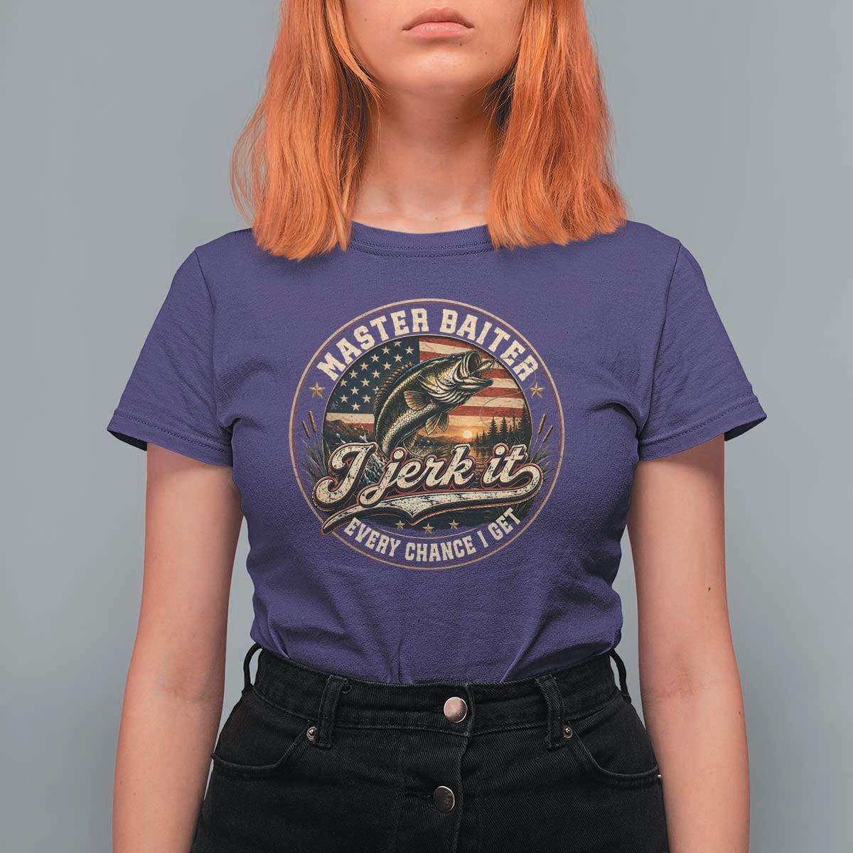 Master Baiter Fishing Lover T Shirt For Women I Jerk It Every Chance I Get Funny Bass Fishing