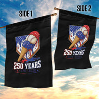 250 Years Baseball Ice Cream Drip 4th of July USA Flag Garden Flag