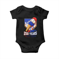 250 Years Baseball Ice Cream Drip 4th of July USA Flag Baby Onesie